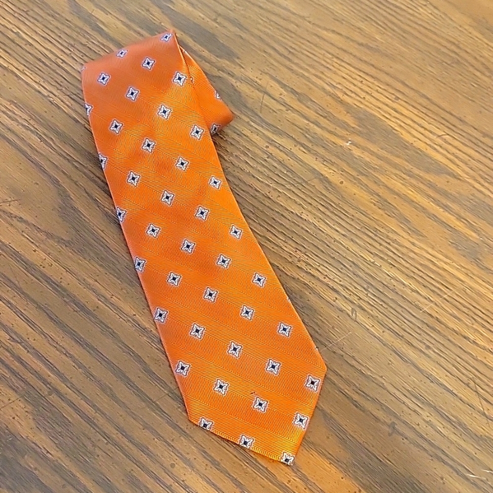 NWOT Land's End Orange Silk Floral Tie